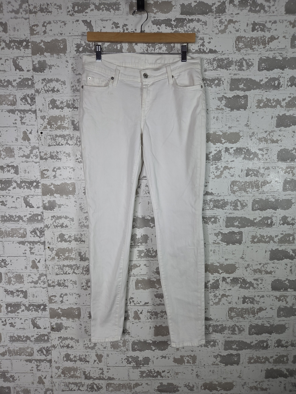 Seven7 White Skinny Jeans Slim Fit Stretch Denim Pants Size 30